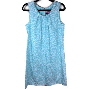Vineyard Vines Silk Blend Braided Neckline Wave Print Shift Dress Size 10